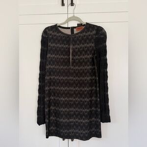 Missoni Black and Gray Long Sleeve Dress